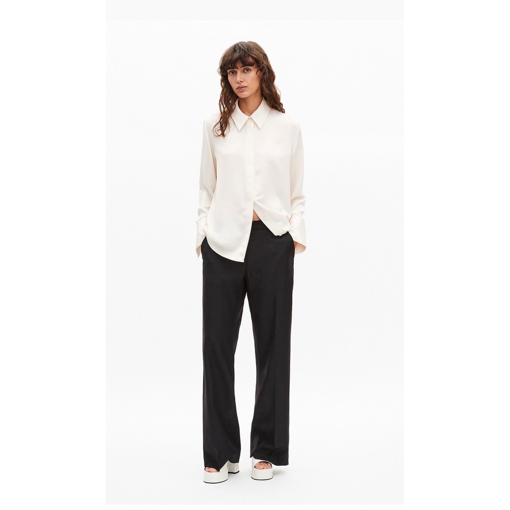 NWT The Kooples Black 100% Wool Straight Leg Tailored Trousers US Size 0/24